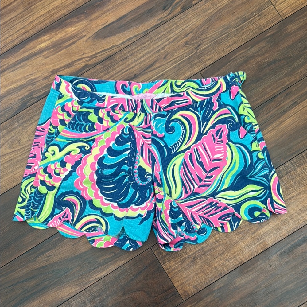 Lilly Pulitzer High Waist Blue and Pink Shorts